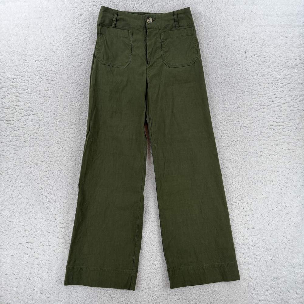 Maeve Olive Green Wide Leg Pants
